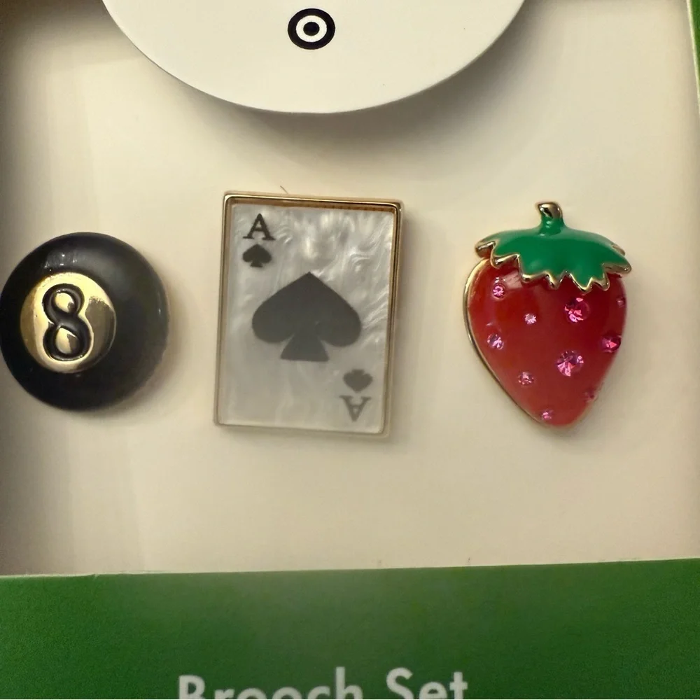 Kate Spade NY X Target Limited Edition 3pk Mixed Novelty Pin Set